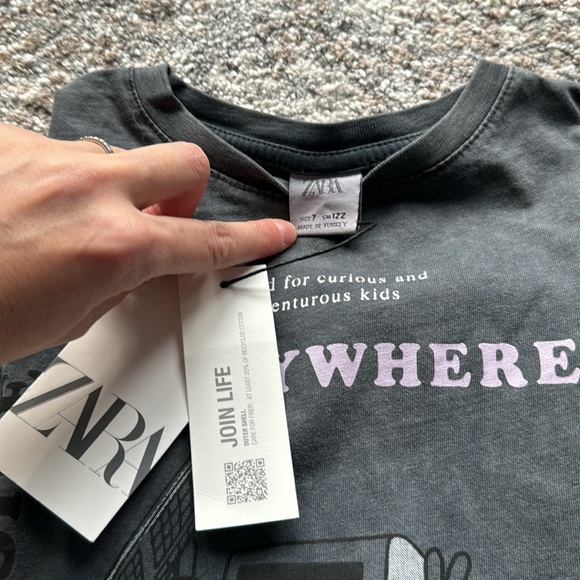 Zara Girl Printed Long sleeve Shirt Size 7 - Picture 6 of 6